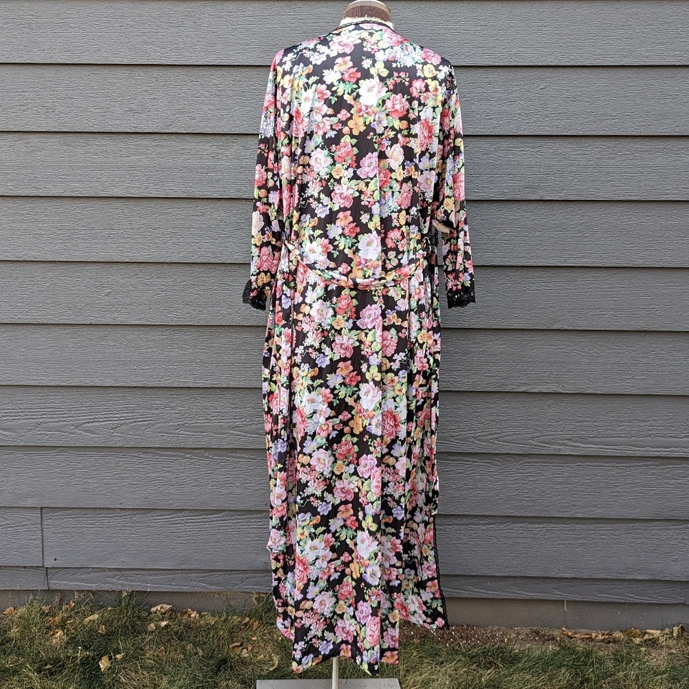 FLORAL vintage NIGHTGOWN and ROBE set L Xl - Picture 11 of 14